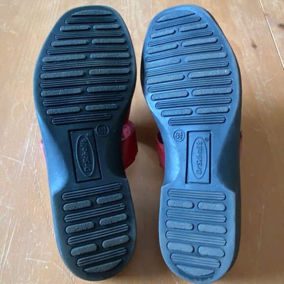 Dr. Scholls Red Leather Slide Sandals Womens Size 8.5 - Picture 9 of 13